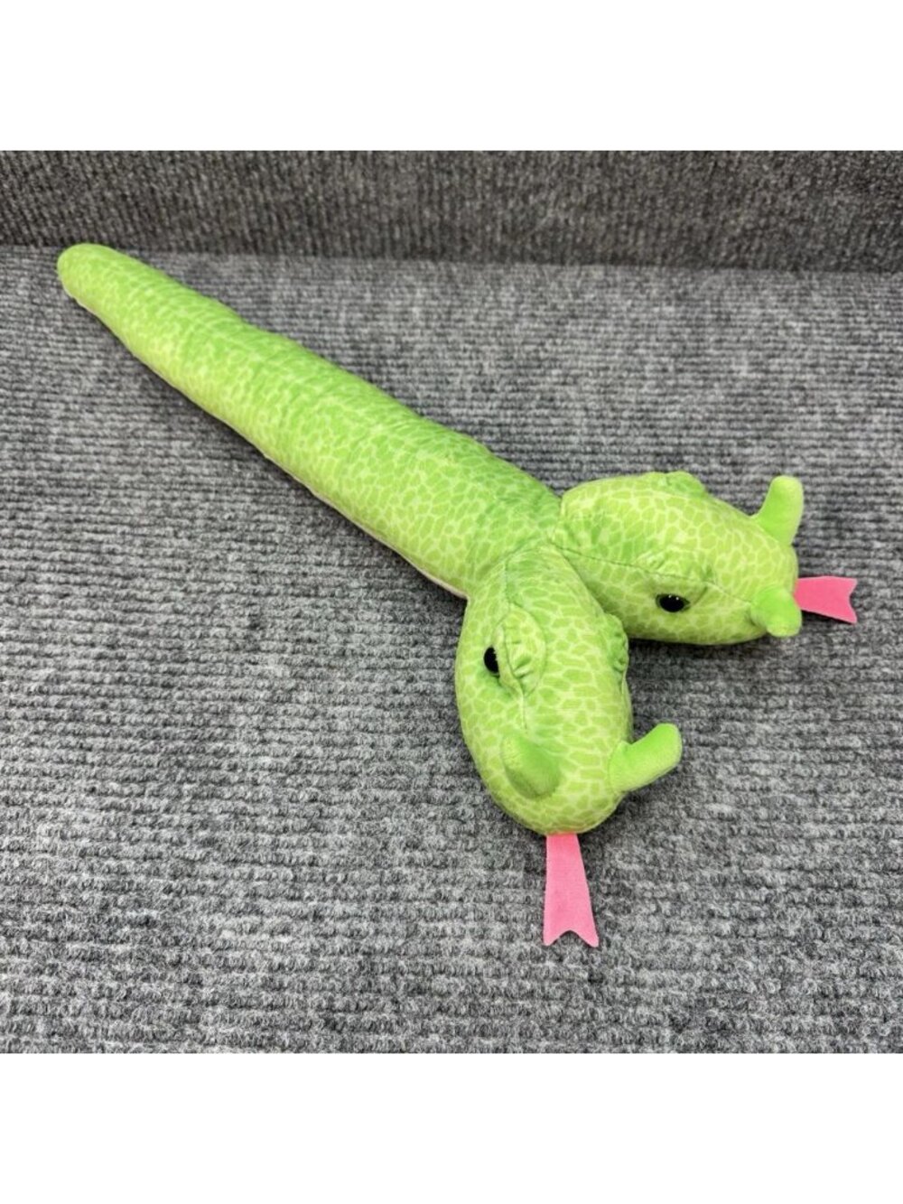 The Petting Zoo Two 2 Headed Snake Plush Green Oddity Reptile Siamese 20 Inch